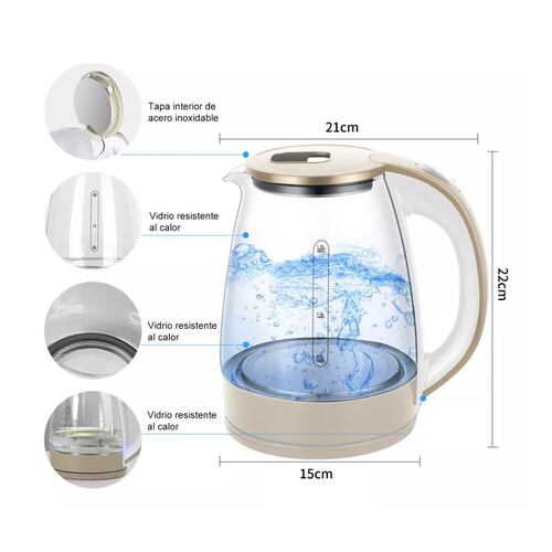 Tetera Electrica Hervidor Eléctrico Jarra Para Café Té 1.8l Blanco