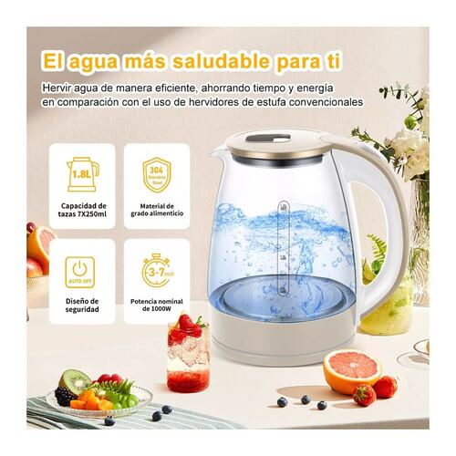 Tetera Electrica Hervidor Eléctrico Jarra Para Café Té 1.8l Blanco