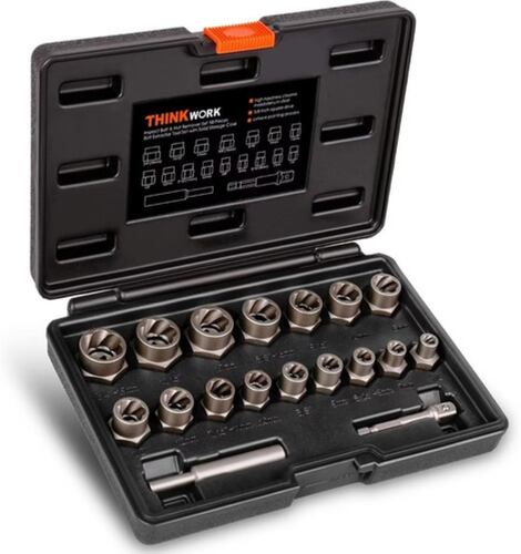 Juego Extractor De Tornillos Y Tuercas 18 Piezas Negro