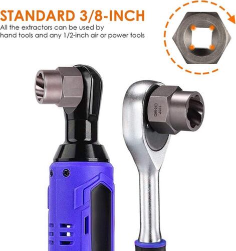 Juego Extractor De Tornillos Y Tuercas 18 Piezas Negro