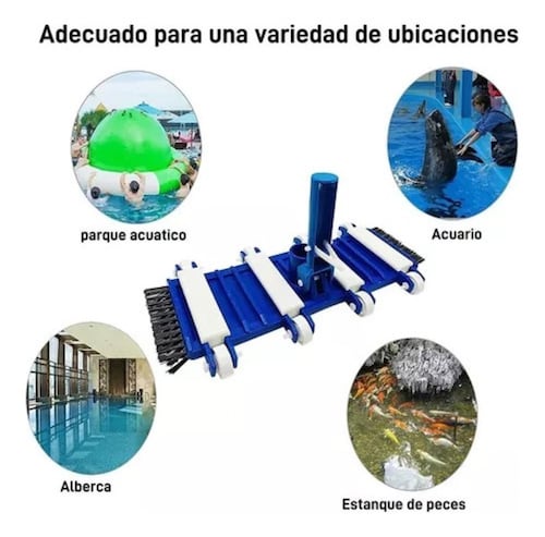Barredora Para Alberca Cepillo Pala Aspiradora Azul 