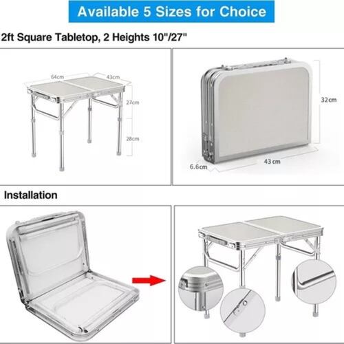 Mesa Plegable Portafolio Tipo Aluminio Portátil Jardín 