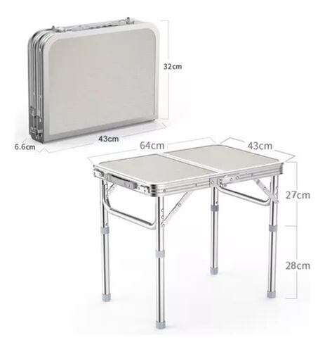 Mesa Plegable Portafolio Tipo Aluminio Portátil Jardín 
