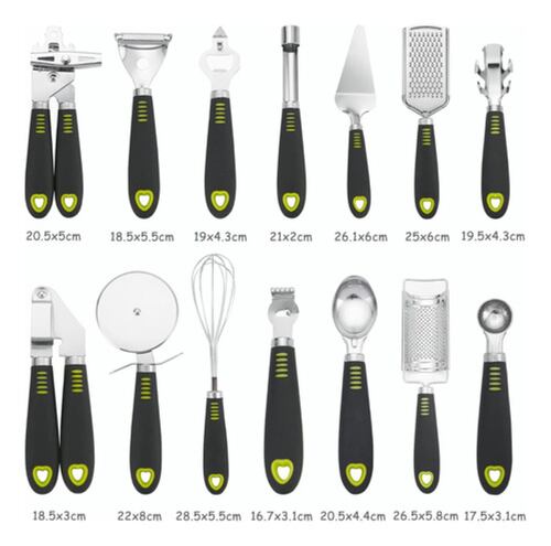 Utensilios De Cocina De Acero Inoxidable 14 Pcs
