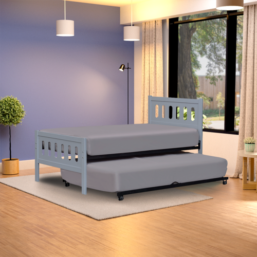  Cama Doble Individual Cherokee | Cama Baja Deslizable Con Ruedas.