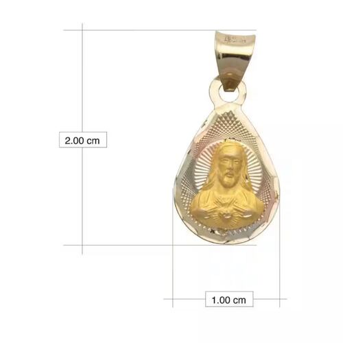 Medalla Sagrado Corazon Oro Florentino 14 K + Obsequio