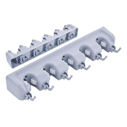 Organizador Para Trapeadores Y Escobas 5 Espacios Gris Oscuro