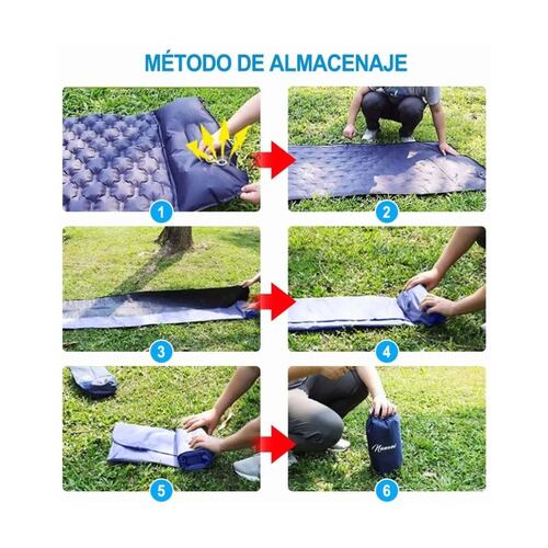 Colchoneta Individual para  Acampar Portátil Azul