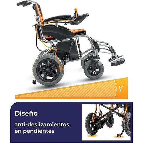 Silla De Ruedas Eléctrica S500 Handy Plegable Cromada HANDY BY HERGOM.