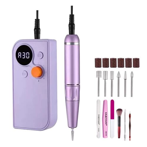 Esmeril Para Uñas Profesional 30000 Rpm Morado 