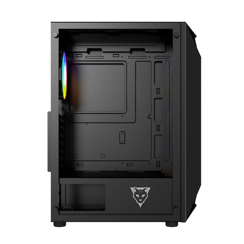 Gabinete Ocelot Gaming POLYGON-E5, ATX, Cristal Templado, incluye 4 Ventiladores, sin Fuente, Negro.