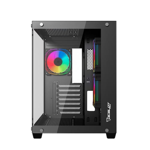 Gabinete Ocelot Gaming A-CUBE 1, ATX, Cristal Templado, incluye 3 Ventiladores, sin Fuente, Negro