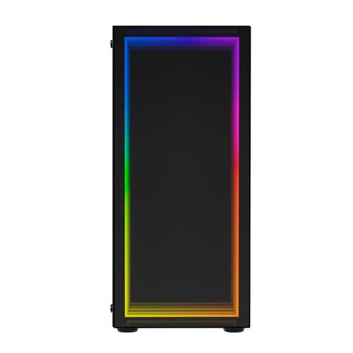 Gabinete Ocelot Gaming PORTAL-M4, ATX, Cristal Templado, incluye 3 Ventiladores, sin Fuente, Negro.