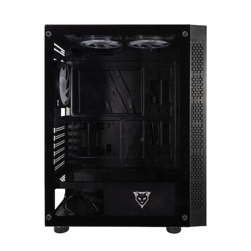 Gabinete Ocelot Gaming PORTAL-M4, ATX, Cristal Templado, incluye 3 Ventiladores, sin Fuente, Negro.