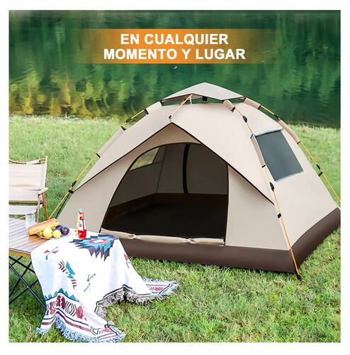 Tienda De Acampar Casa Campaña Camping Grande Impermeable Beige Cafe