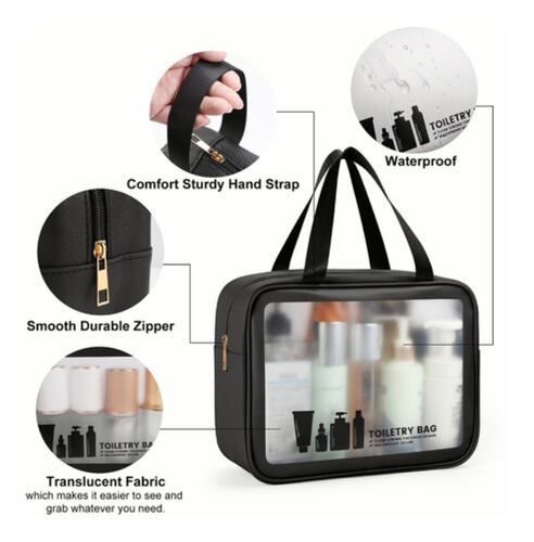 Estuches Cosmetiquera  Para  Maquillaje  3 Piezas Negro