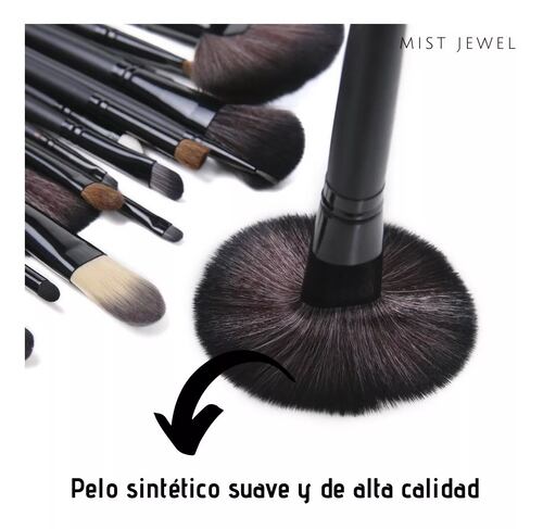 Kit Brochas De Maquillaje Profesional 24 Pcs Negras 