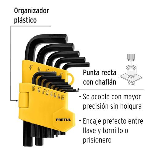 Juego De 13 Llaves Allen Milimétricas Negras 