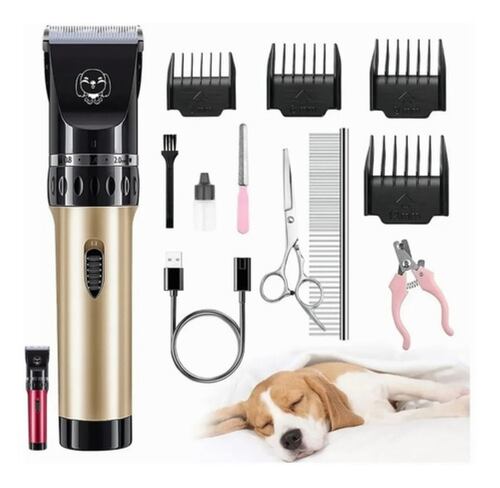 Máquina Rasuradora de Pelo Para Perros Negra con Plata