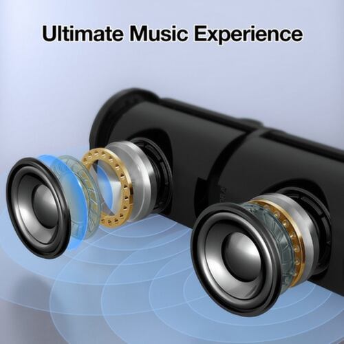 Bocina Bluetooth Portátil, 5.1 Altavoz Inalámbrico  Negro