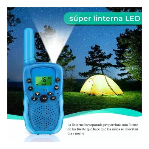 Radio Walkie Talkie Para Niños Con 22 Canales 2 Pcs Azul