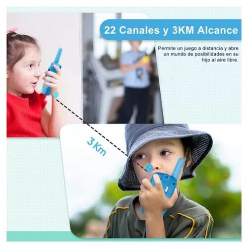 Radio Walkie Talkie Para Niños Con 22 Canales 2 Pcs Azul