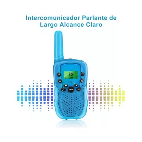 Radio Walkie Talkie Para Niños Con 22 Canales 2 Pcs Azul