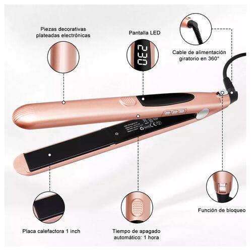 Plancha De Cabello 2 en 1 Cerâmica Rosa 