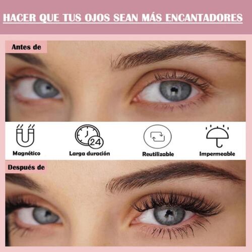 Kit de Pestañas Postizas Magnéticas 3d Con Delineador 10 Pares 