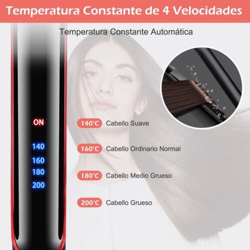 Plancha 2 en  1 Para Cabello De Cerâmica  Negra con Rojo