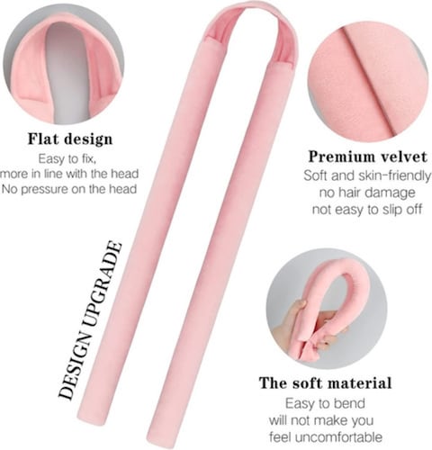 Rizador Rulos de  Pelo Sin Calor Rosa 