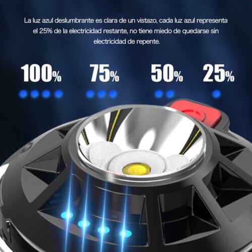 Linterna Camping Led Lámpara Cob Farol Recargable 4 En 1 Plateado
