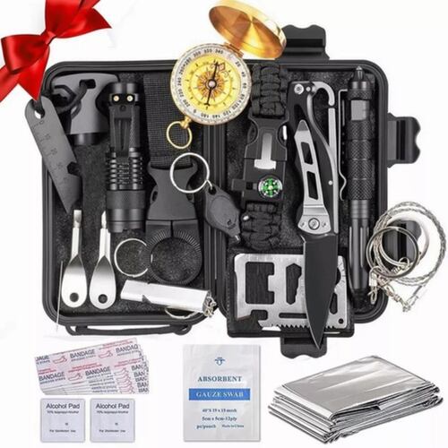 Kit De Supervivencia De Emergencia Para Camping Negro