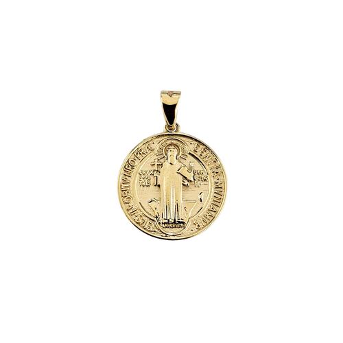 Dije medalla San Benito de Oro 10k .