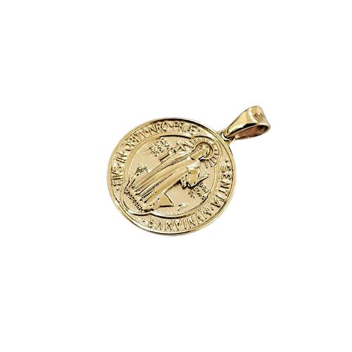 Dije medalla San Benito de Oro 10k .