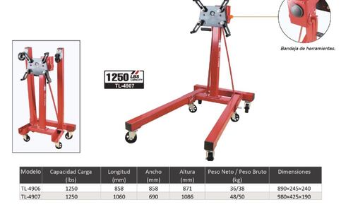 SOPORTE PARA MOTOR PLEGABLE MTR CAPACIDAD 500KG MOD. TL4907-MTREP.