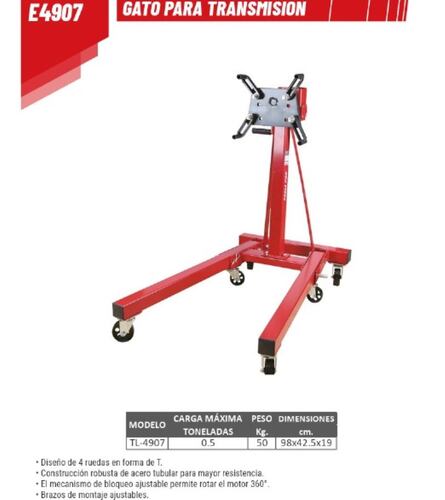 SOPORTE PARA MOTOR PLEGABLE MTR CAPACIDAD 500KG MOD. TL4907-MTREP.