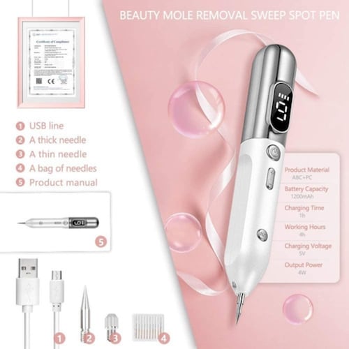 Electrocauterio de  Verrugas, Tatuajes, Pecas Blanco con Gris