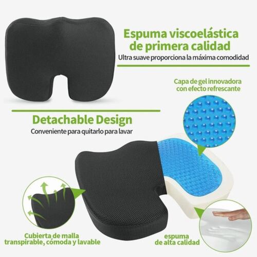 Cojín Para Asiento Para Aliviar El Dolor Negro 