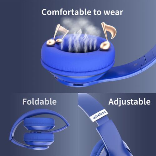 Audífonos De Diadema Inalámbricos Bluetooth Azul