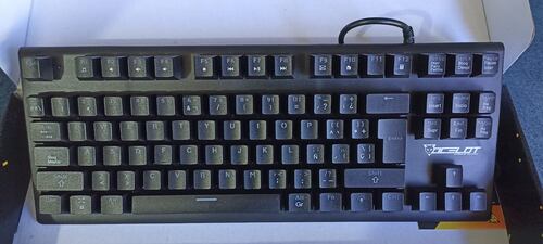TECLADO ALAMBRICO OCELOT GAMER MECANICO SWITCH AZUL PLASTICO RGB NEGRO OGMK02 COLORES USB LED PLUG.
