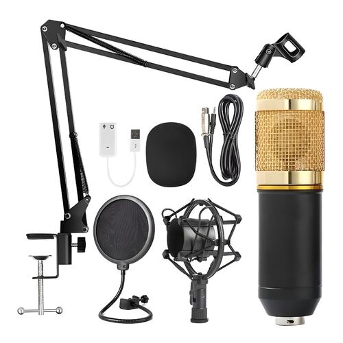 Kit Profesional Microfono Bm 800 Condensador Cardioide Gold