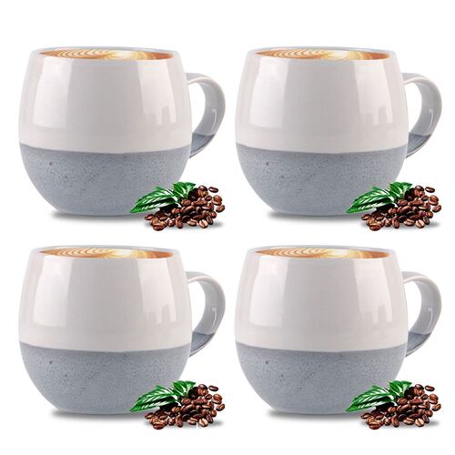 Chefmaker  Set Juego De 4 Tazas Cerámica Moderna 460ml GALA