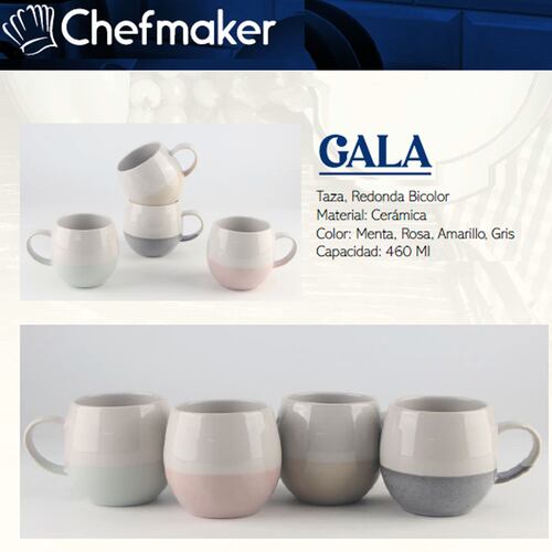 Chefmaker  Set Juego De 4 Tazas Cerámica Moderna 460ml GALA