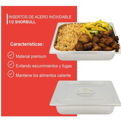 Inserto Acero Inoxidable Con Tapa 1/2 10CM Cocina Shorbull.