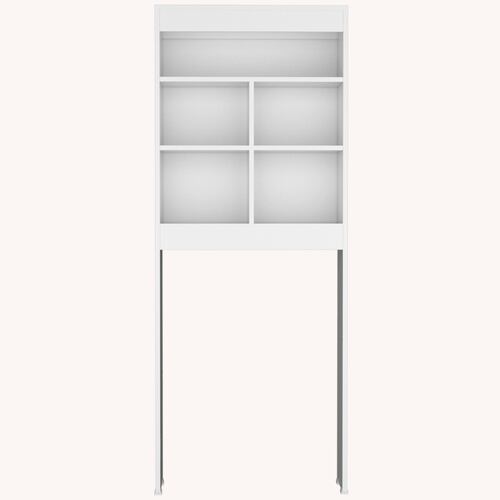 Mueble Ahorrador de espacio para baño con entrepaños Duo color blanco.