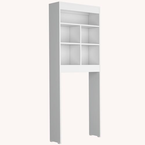 Mueble Ahorrador de espacio para baño con entrepaños Duo color blanco.