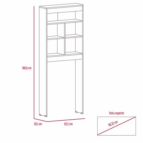 Mueble Ahorrador de espacio para baño con entrepaños Duo color blanco.