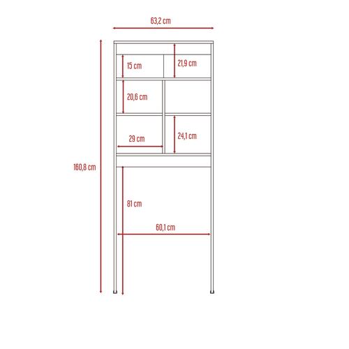 Mueble Ahorrador de espacio para baño con entrepaños Duo color blanco.