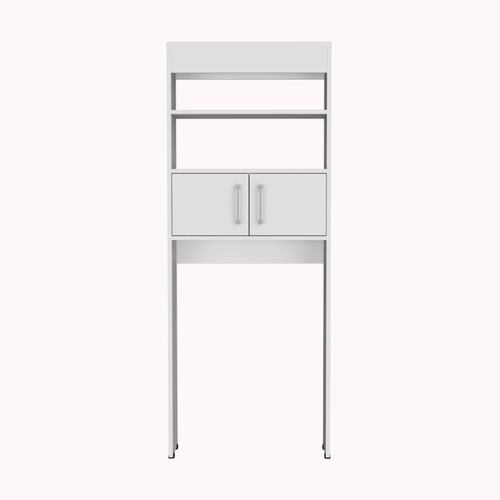 Mueble Ahorrador de espacio para baño con entrepaños Madrid color blanco.